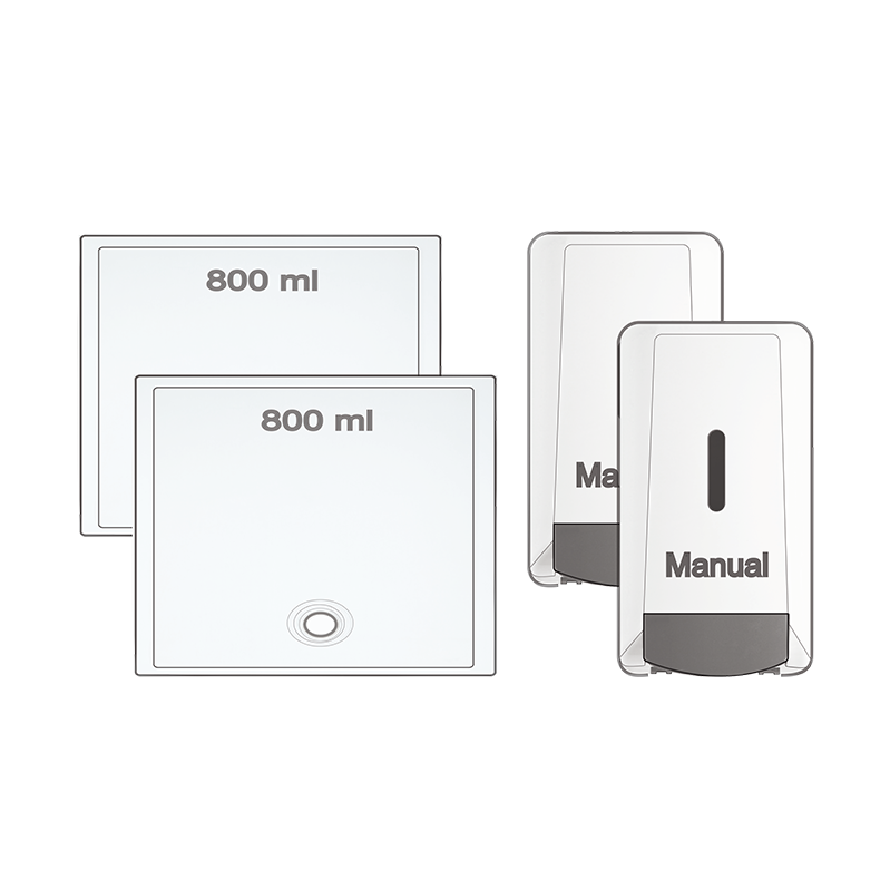 New customer kit with 2 800ml liquid chalk bags and 2 white manual dispensers
